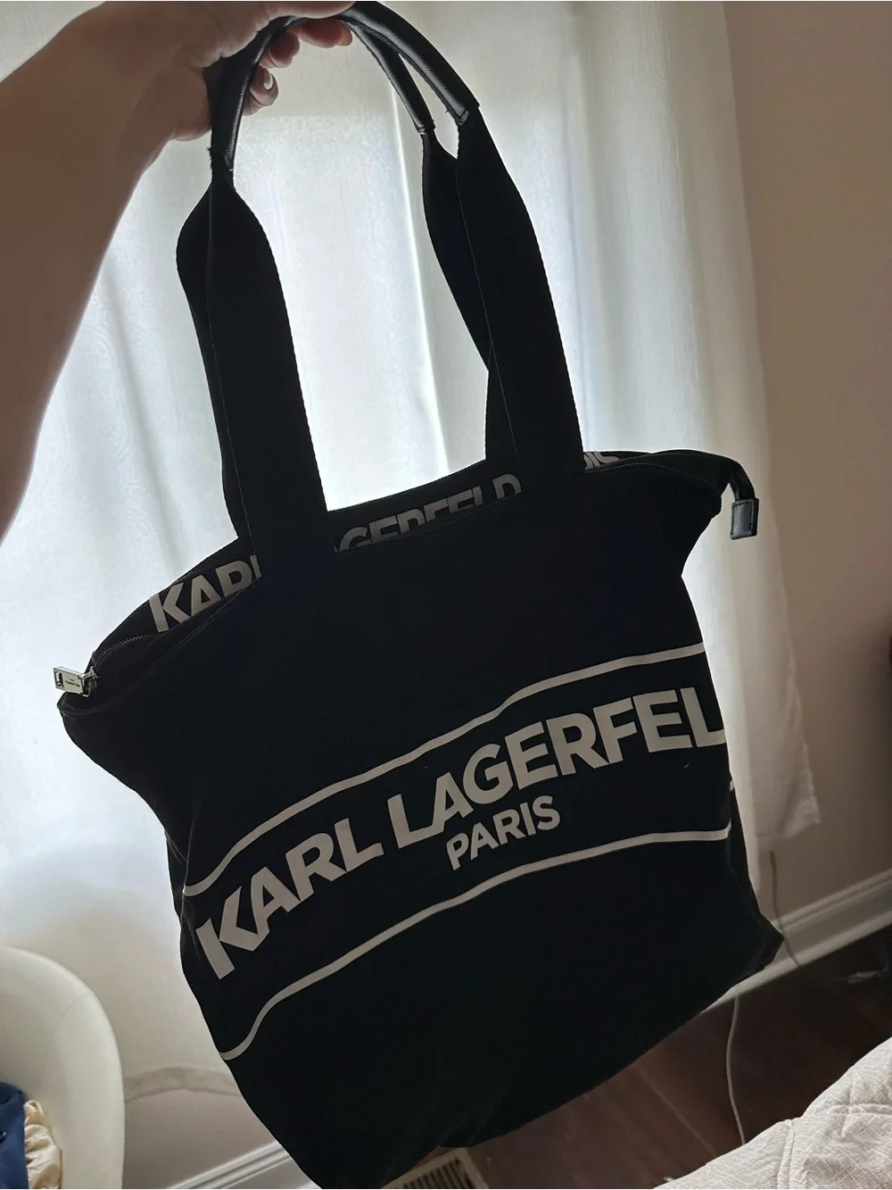 Karl Lagerfeld Black and White Logo Tote